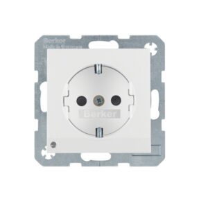 Berker S.1/B.7 Πρίζα Σούκο με Αισθητήριο LED Λευκό