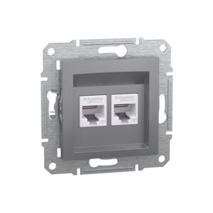 Asfora Πρίζα Πληροφορικής Διπλή RJ45 CAT6 U-UTP Ατσάλι