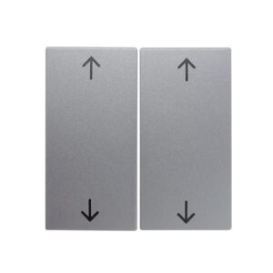 Berker S.1/B.3/B.7 Πλακίδιο Διπλoύ Μπουτόν Ρολών Αλουμίνιο Ματ