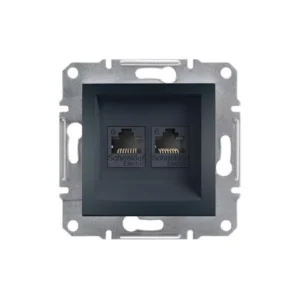 Asfora Πρίζα Πληροφορικής RJ45 UTP CAT6 Διπλή Ανθρακί