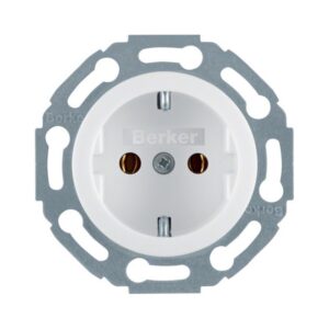Berker 1930 Πρίζα Σούκο με Βιδωτή Επαφή Λευκό Γυαλιστερό