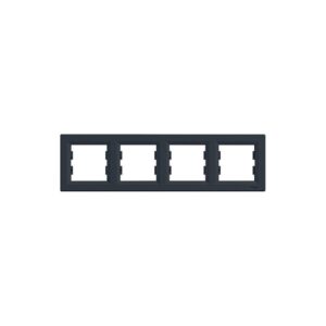 Asfora Πλαίσιο 4 Θέσεων Οριζόντιο Ανθρακί