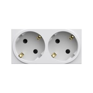 Gallery Πρίζα Σούκο Ασφαλείας Διπλή Λευκό