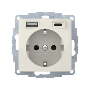 Berker S.1 Πρίζα Σούκο με 2xUsb A+C Μπεζ