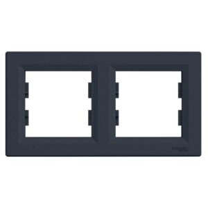 Asfora Πλαίσιο 2 Θέσεων Οριζόντιο Ανθρακί