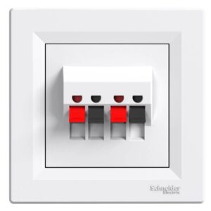 Asfora Πρίζα Ηχείων Διπλή Λευκό