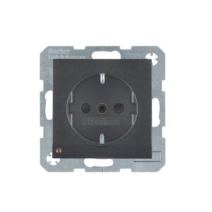 Berker S.1/B.7 Πρίζα Σούκο με Αισθητήριο LED Ανθρακί Ματ