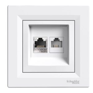 Asfora Πρίζα Πληροφορικής RJ45 CAT5E UTP + RJ12 Λευκό