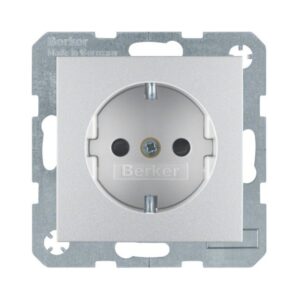 Berker S.1 Πρίζα Σούκο Ασφαλείας White Aluminium