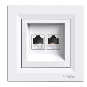 Asfora Πρίζα Πληροφορικής RJ45 CAT6 UTP Διπλή Λευκό