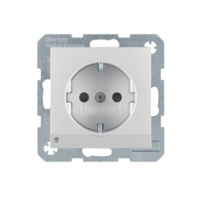 Berker S.1/B.7 Πρίζα Σούκο με Αισθητήριο LED Αλουμίνιο Ματ