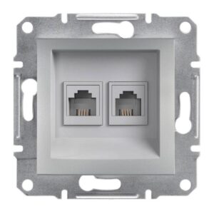 Asfora Πρίζα Τηλεφώνου RJ11 Διπλή Αλουμίνιο