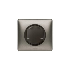 Συνδεδεμένος Ασύρματος Διπλός Διακόπτης On-Off Γραφίτης