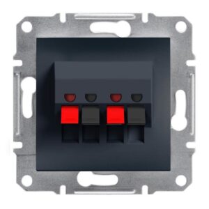 Asfora Πρίζα Ηχείων Διπλή Ανθρακί