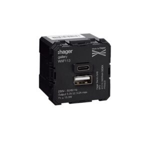 Gallery Πρίζα Φόρτισης Χωνευτή USB A-C 3Α