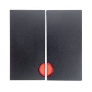 Berker S.1 Πλακίδιο 2 Φωτιζόμενου Διακόπτη Κομμυτατέρ Black Gray