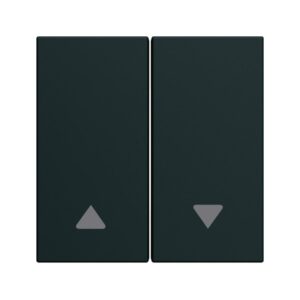 Gallery Πλακίδιο Διακόπτη Ρολών 2 Στοιχείων Μαύρο