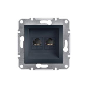 Asfora Πρίζα Πληροφορικής RJ45 U-UTP Διπλή Ανθρακί