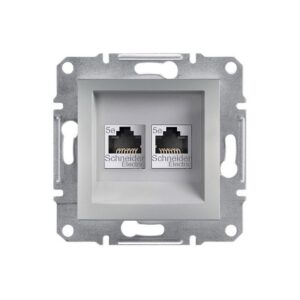 Asfora Πρίζα Πληροφορικής RJ45 CAT5E U-UTP Διπλή Αλουμίνιο