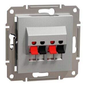 Asfora Πρίζα Ηχείων Διπλή Αλουμίνιο