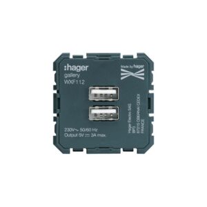 Gallery Πρίζα Φόρτισης USB A-A 3Α Μαύρο