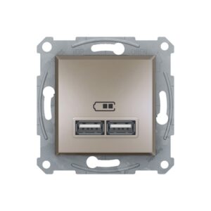 Asfora Πρίζα Φόρτισης 2XUSB Bronze