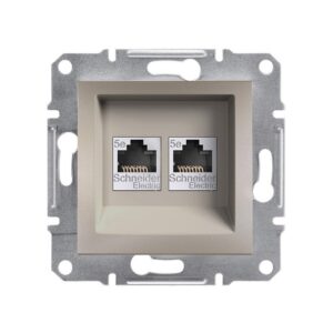 Asfora Πρίζα Πληροφορικής RJ45 CAT5E Διπλή Μπρονζέ