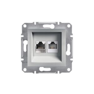 Asfora Πρίζα Πληροφορικής RJ45 Cat5e και Tηλεφώνου RJ12 Αλουμίνιο