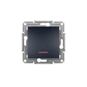 Asfora Μπουτόν Απλό με Λυχνία Προσανατολισμού Ανθρακί