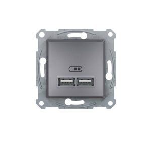 Asfora Πρίζα Φόρτισης 2xUSB Ατσάλι