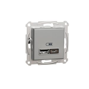 Asfora Πρίζα Φόρτισης 2xUSB A+C Αλουμίνιο