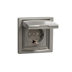 Asfora Πρίζα Σούκο Ασφαλείας ΙΡ44 με Καπάκι Μπρονζέ