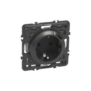 Πρίζα Σούκο με USB C και Πλακίδιο Γραφίτης