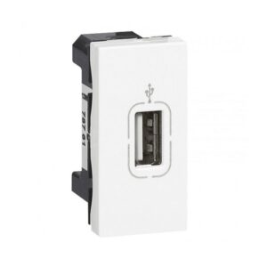 Mosaic Πρίζα USB 2.0 Θηλυκή 1 Στοιχείο Χωνευτή White