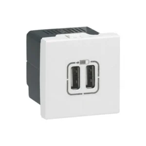 Mosaic Πρίζα Φόρτισης 2USB Χωνευτός White