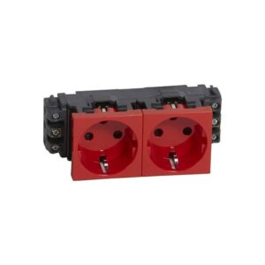 Mosaic DLP Πρίζα Σούκο για UPS 2 Στοιχείων Χωνευτή Red