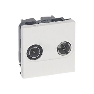 Mosaic Πρίζα TV-RD Διέλευσης Χωνευτή White