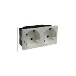 Mosaic Πρίζα Σούκο Διπλή Πλάγια Έξοδος Χωνευτή White