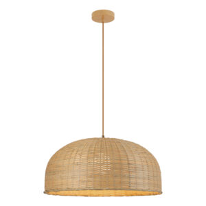 PENDANT LIGHT 1xE27 MAX 40W NATURAL RATTAN - BROWN BEIGE METAL