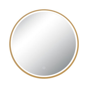 MIRROR WITH LED LIGHT 15W 3000K-4000K ROUND TOUCH DIMMING SWITCH ANODIZED GOLD IP44