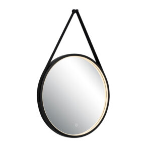 MIRROR WITH LED LIGHT 15W 3000K-4000K ROUND TOUCH DIMMING SWITCH BLACK MATT IP44