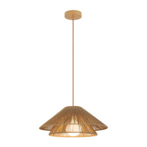 PENDANT LIGHT 1xE27 MAX 40W NATURAL PAPER ROPE - BROWN BEIGE METAL