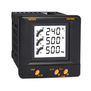 ΟΡΓΑΝΟ ΠΙΝΑΚΟΣ ΑΜΠΕΡΟΜΕΤΡΟ+ ΒΟΛΤΟΜΕΤΡΟ+ ΣΥΧΝΟΜΕΤΡΟ LCD AC 96X96 3Φ VAF36A-230 SELEC