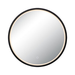 MIRROR WITH LED LIGHT 15W 3000K-4000K ROUND TOUCH DIMMING SWITCH BLACK MATT IP44