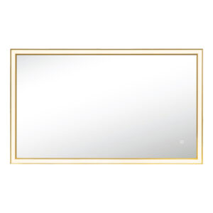 MIRROR WITH LED LIGHT 30W 3000K-4000K RECTANGLE TOUCH DIMMING SWITCH ANODIZED GOLD IP44