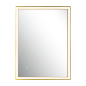 MIRROR WITH LED LIGHT 23W 3000K-4000K RECTANGLE TOUCH DIMMING SWITCH ANODIZED GOLD IP44