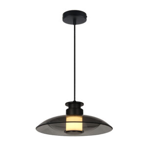 LED ΚΡΕΜΑΣΤΟ ΜΟΝΟΦΩΤΟ 10W ΣΑΓΡΕ ΜΑΥΡΟ - ΦΙΜΕ ΓΚΡΙ ΓΥΑΛΙ