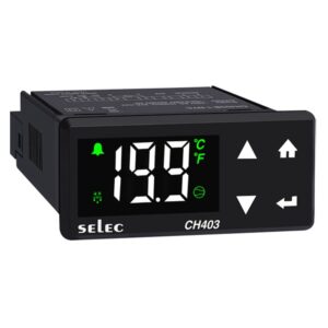 ΕΛΕΓΚΤΗΣ ΘΕΡΜΟΚΡΑΣΙΑΣ ΨΗΦΙΑΚΟΣ 72X36 90-270VAC/VDC TOUCH 1N/O ΜΕ NTC 1.5m CH403B-1-NTC SELEC