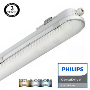 Tri-Proof Light Led Philips Certa driver selectable 40W-30W-25W CCT 120cm