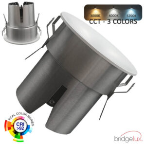 Spot Οροφής Led Χωνευτό bridgelux chip selectable 12W CCT Front Small Hole White